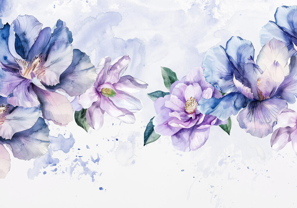 Flores sobre color difuminado — diseño completo