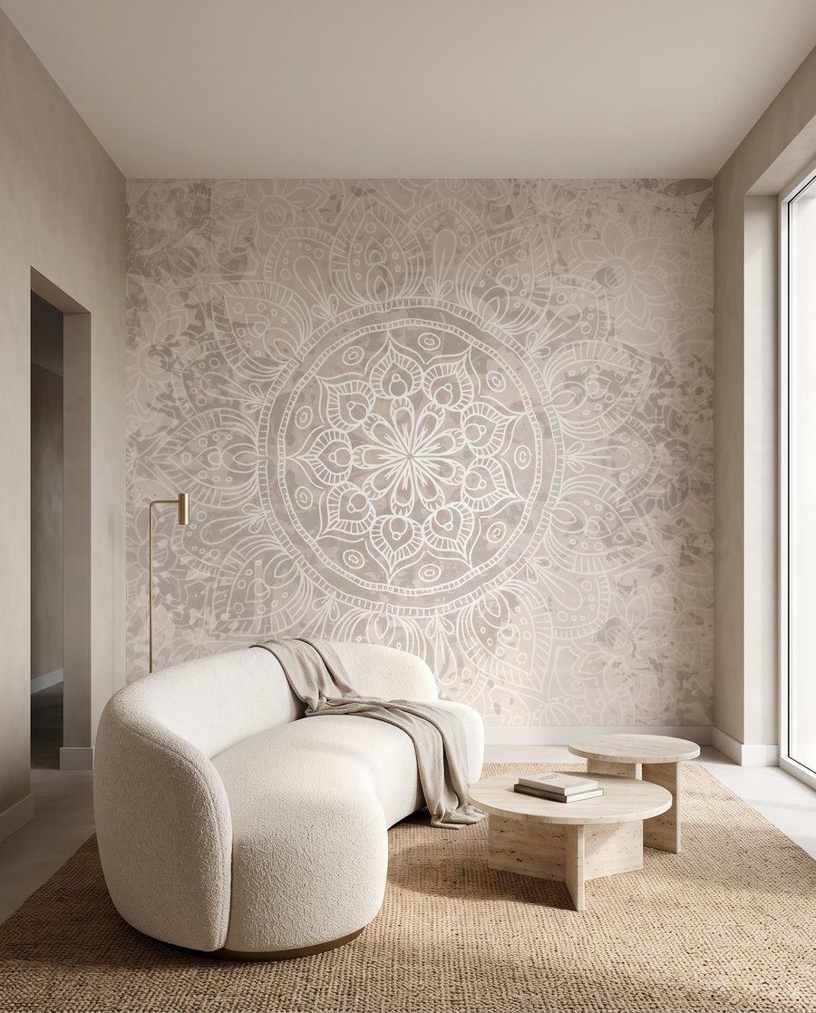 Mandala sobre fondo envejecido — interior 3