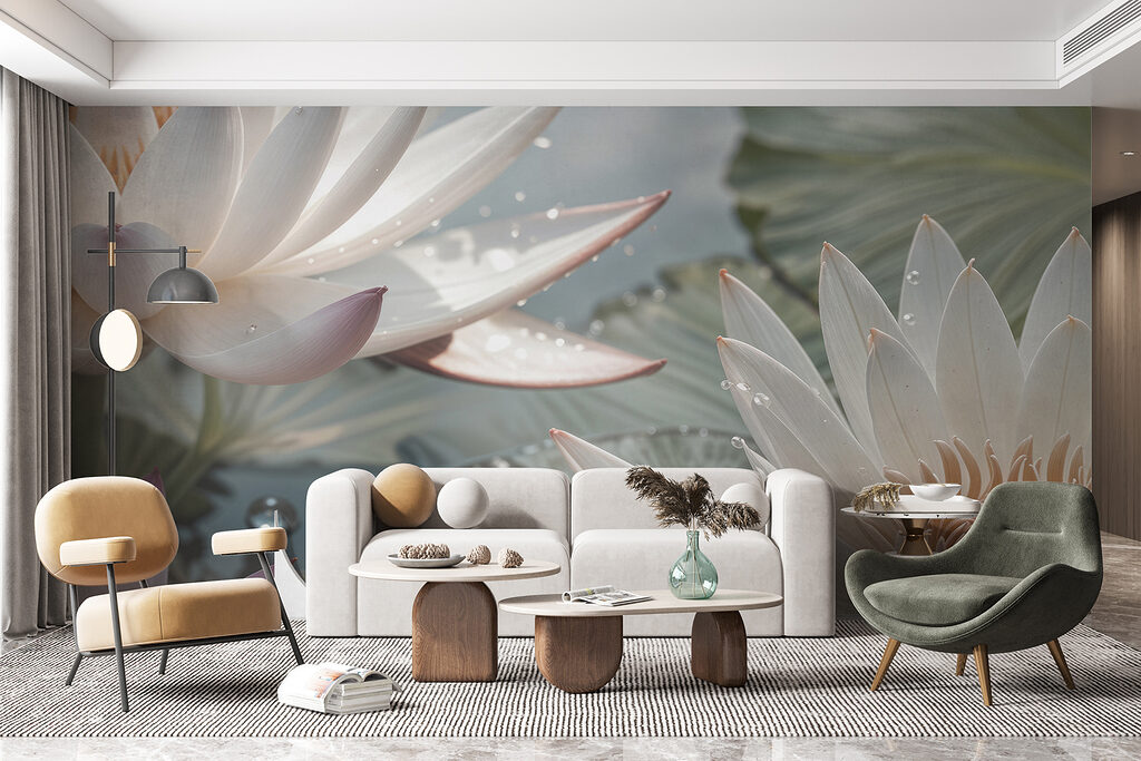 Nenúfares con gotas brillantes — interior 5