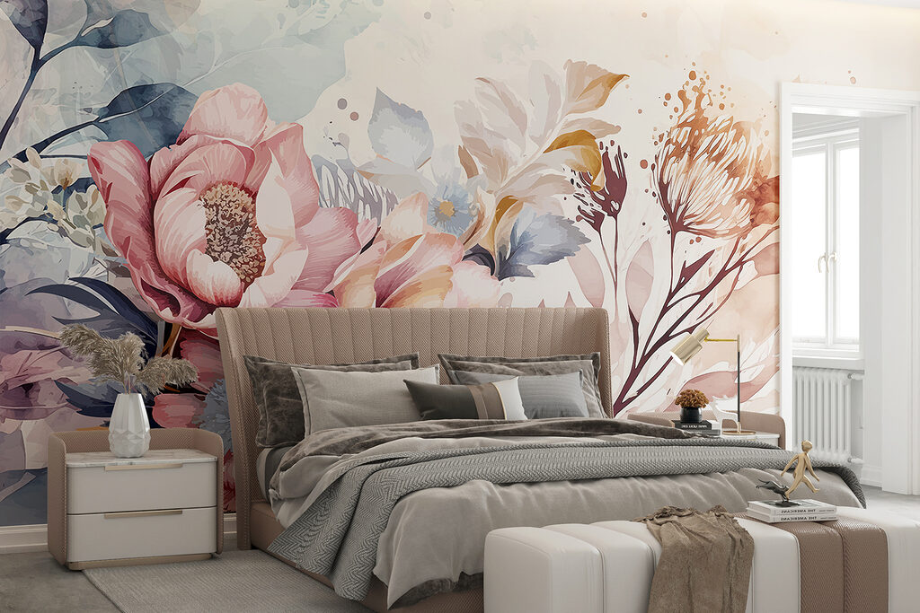 Flores rosas difuminadas — interior 4