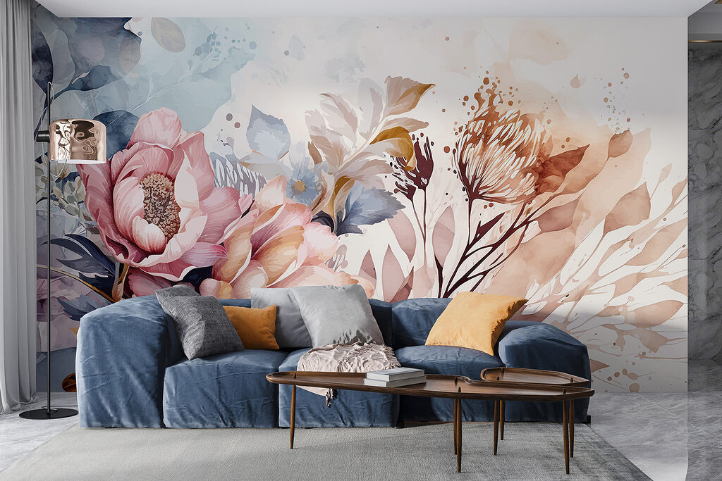 Flores rosas difuminadas — interior 5