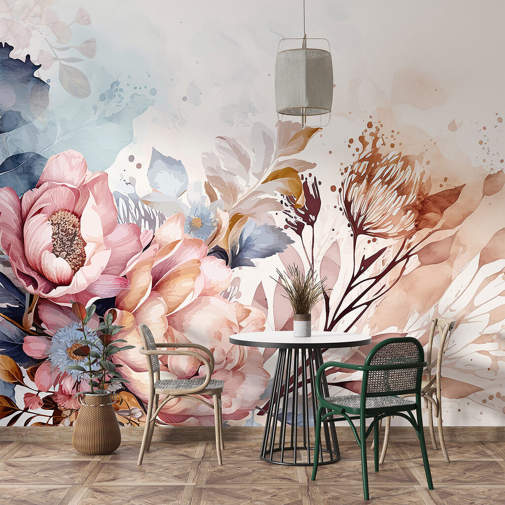 Flores rosas difuminadas — interior 6