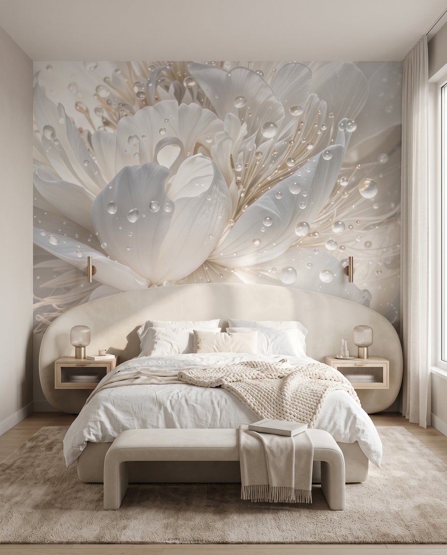 Flor blanca con gotas — interior 2