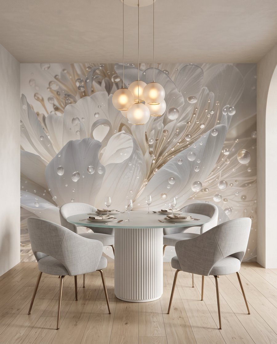 Flor blanca con gotas — interior 4
