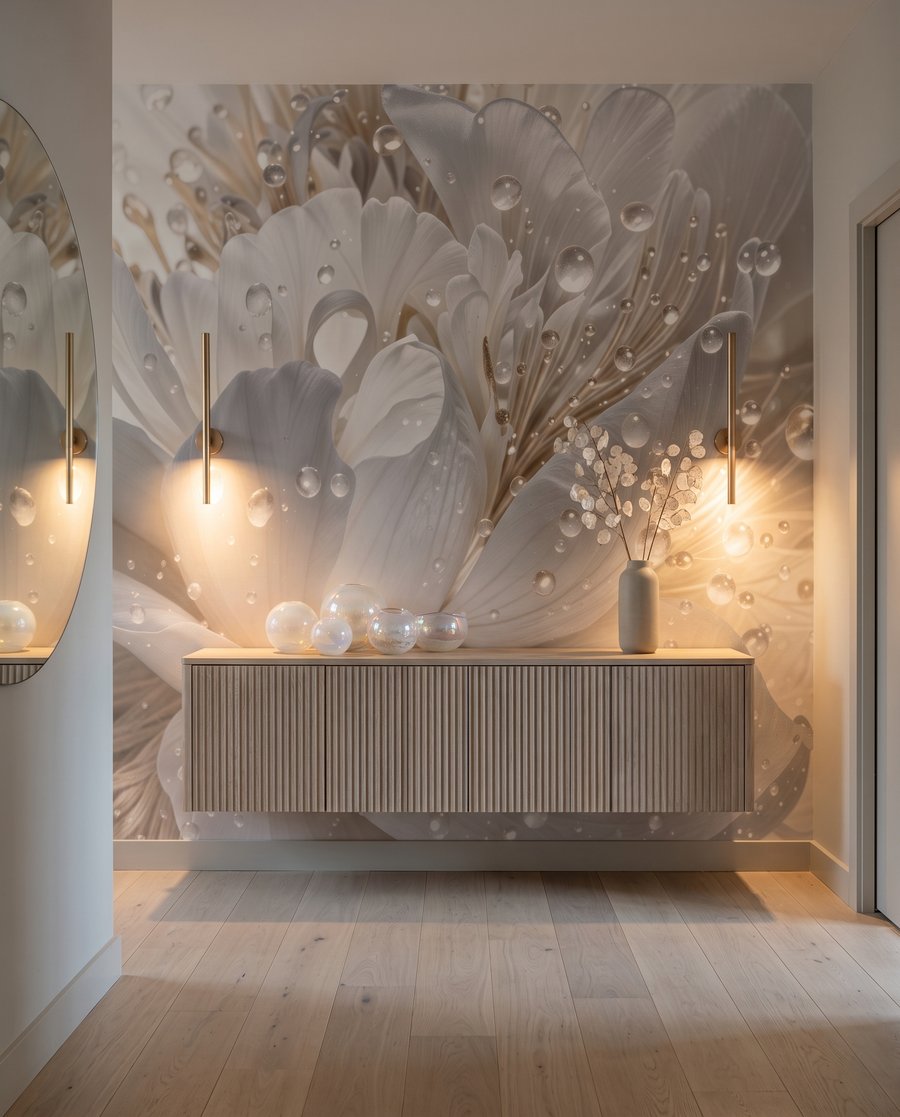 Flor blanca con gotas — interior 5