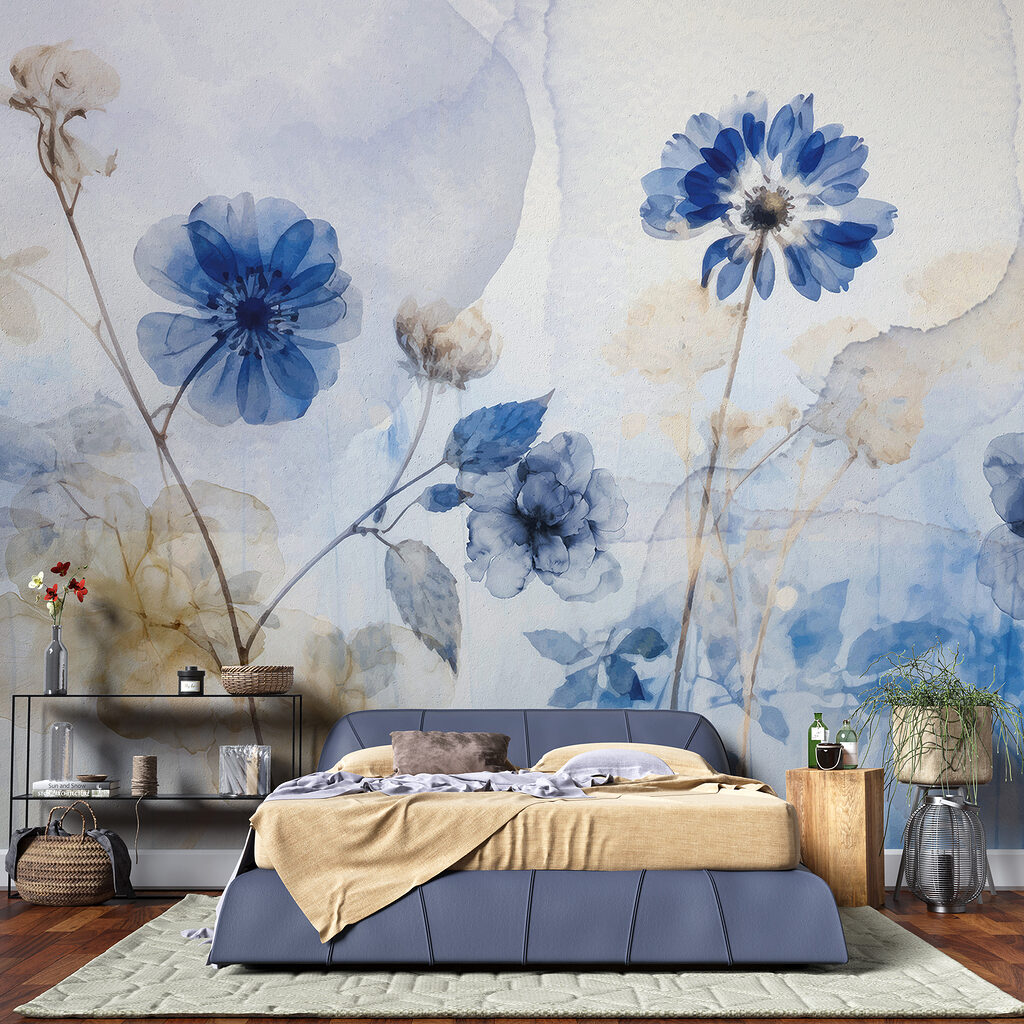 Flores azules, capas suaves — interior 1