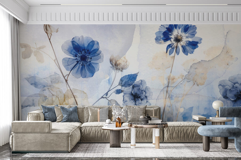 Flores azules, capas suaves — interior 3