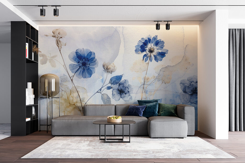 Flores azules, capas suaves — interior 5