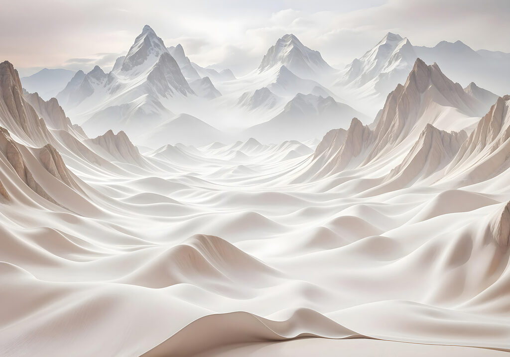 Picos blancos en capas — diseño completo