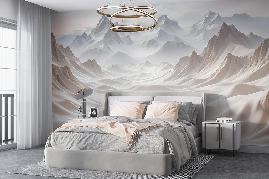 Picos blancos en capas en un interior