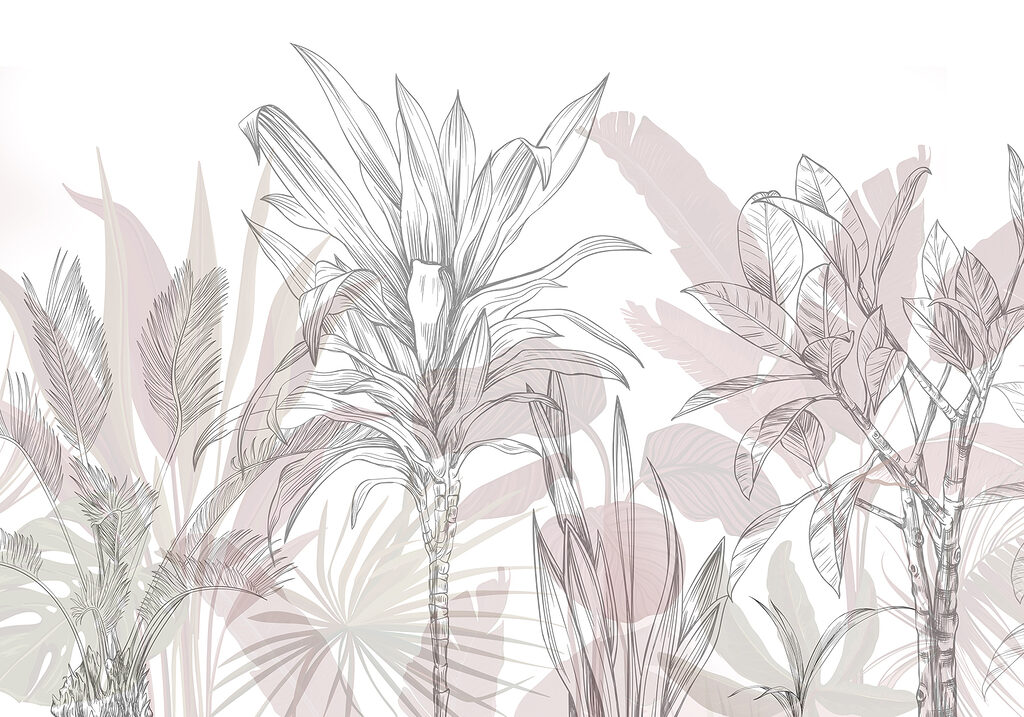 Plantas tropicales dibujadas — diseño completo