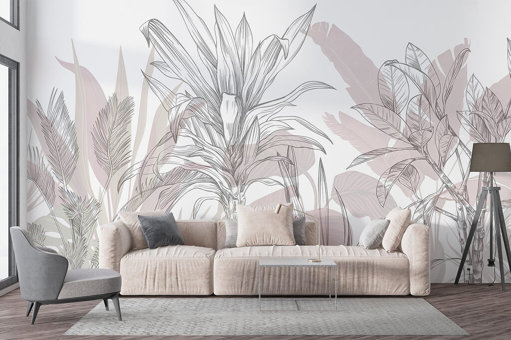 Plantas tropicales dibujadas — interior 4