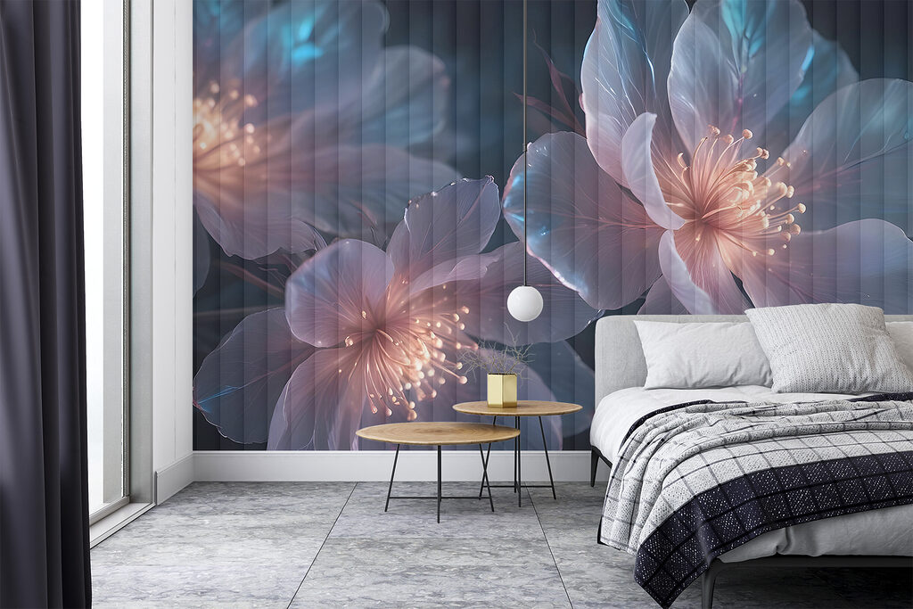 Flores azules con destellos — interior 2