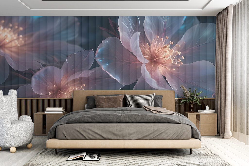 Flores azules con destellos — interior 3