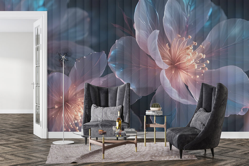 Flores azules con destellos — interior 5