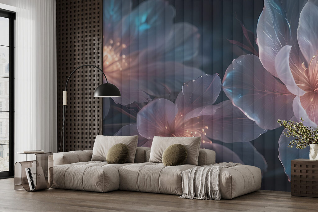 Flores azules con destellos — interior 6