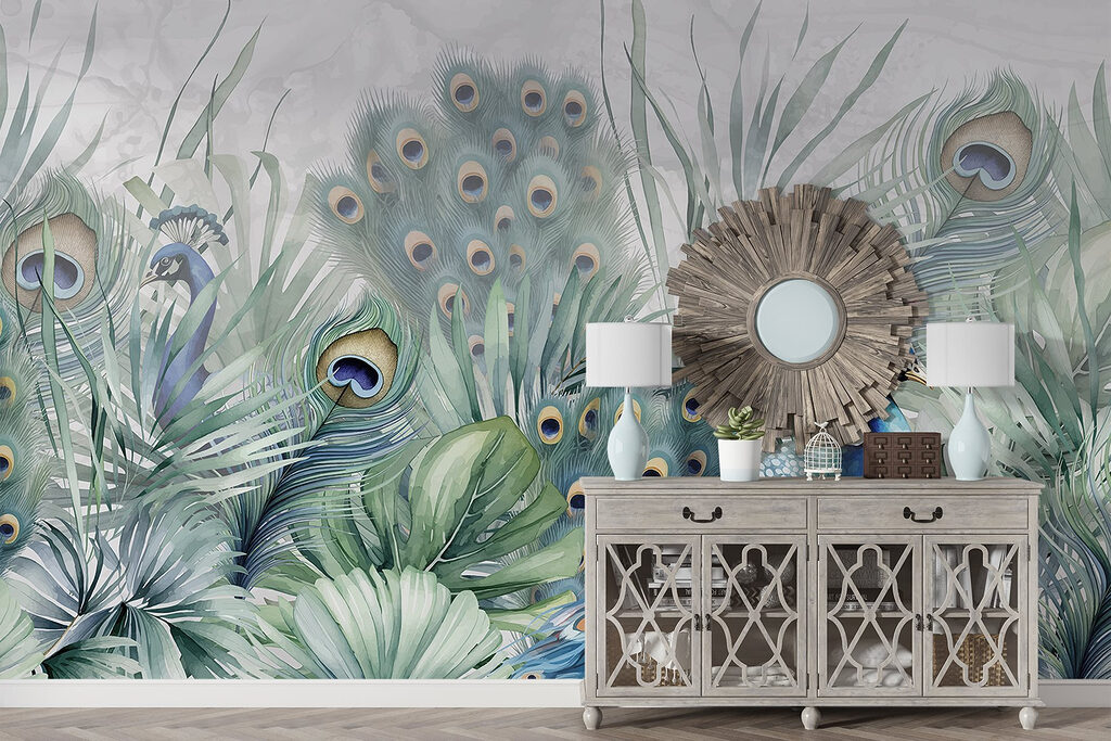 Pavo real entre plumas — interior 5