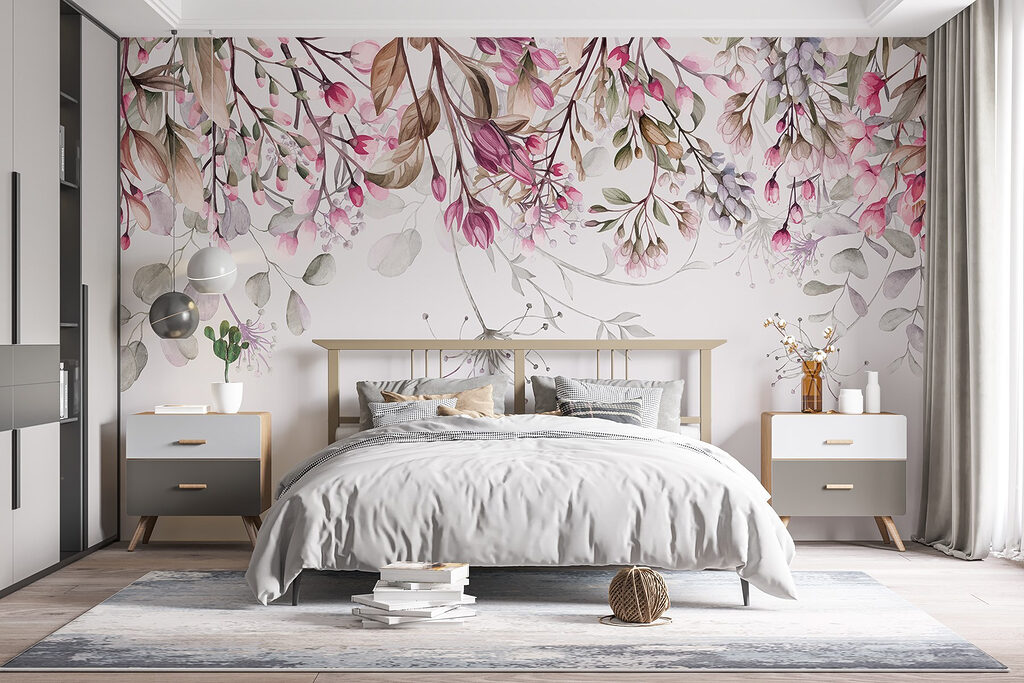 Ramas rosas colgantes — interior 1