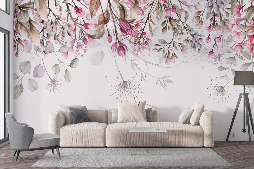 Ramas rosas colgantes — interior 4