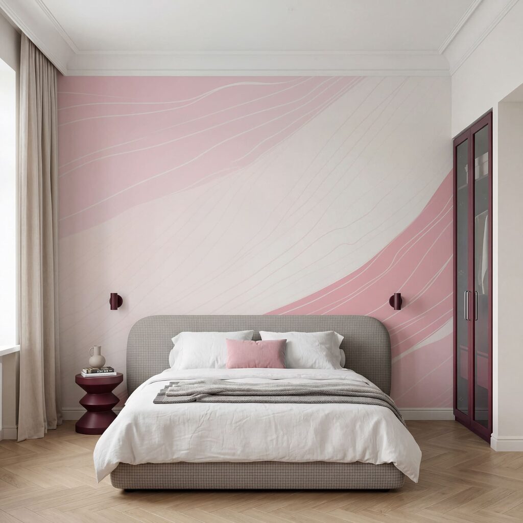 Líneas blancas sobre rosa — interior 2