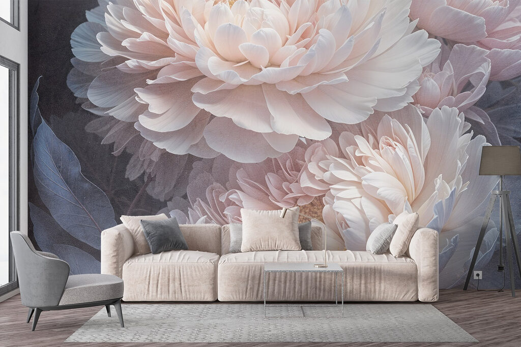 Peonías rosas sobre antracita — interior 5