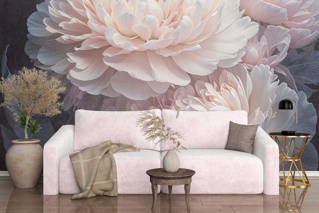 Peonías rosas sobre antracita — interior 6
