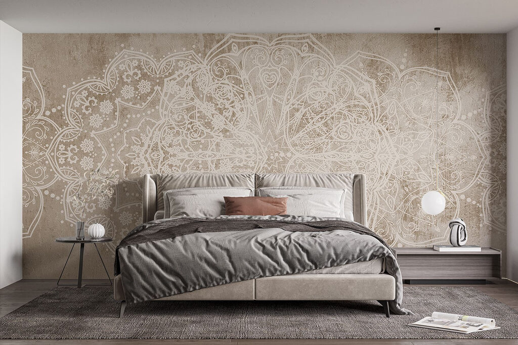 Mandalas blancos en un interior