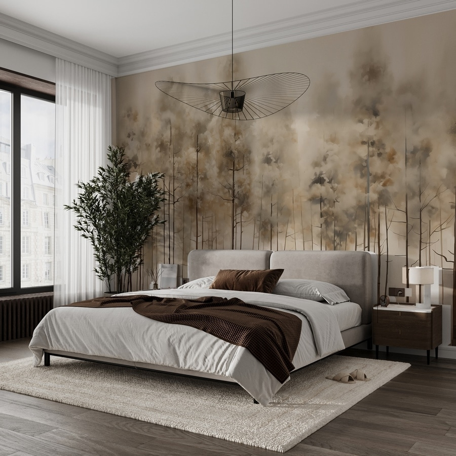 Pinos altos en niebla — interior 2