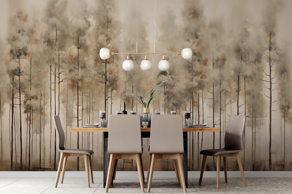 Pinos altos en niebla — interior 3