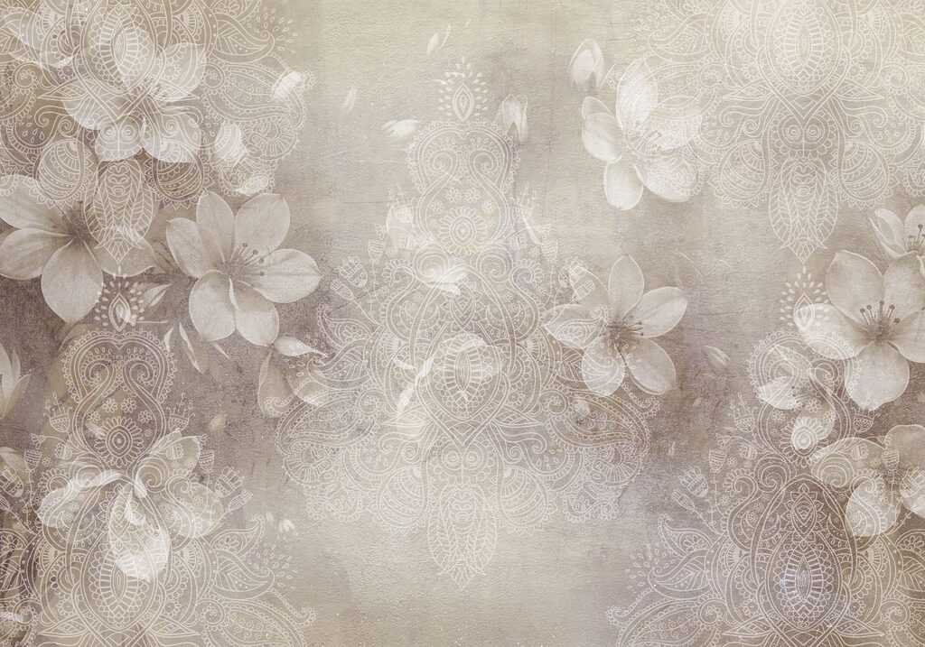 Flores en fondo texturado — diseño completo