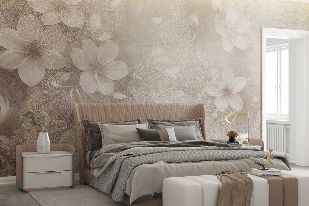 Flores en fondo texturado — interior 2