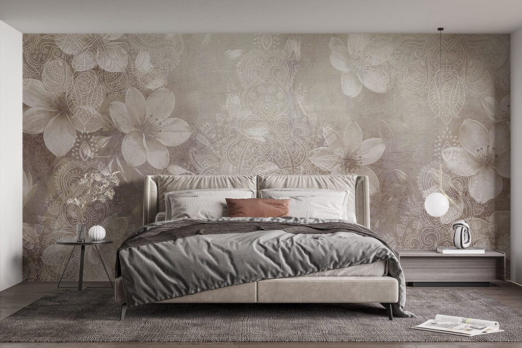 Flores en fondo texturado — interior 3