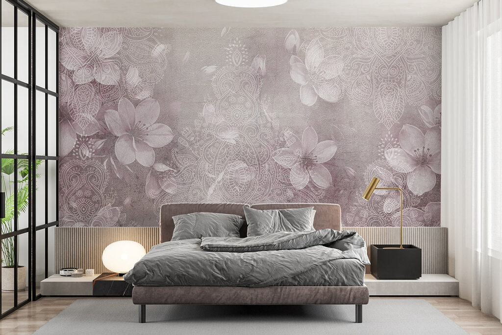 Flores en fondo texturado — interior 2