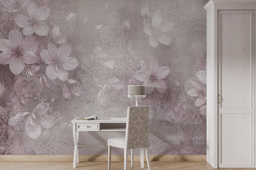 Flores en fondo texturado — interior 3