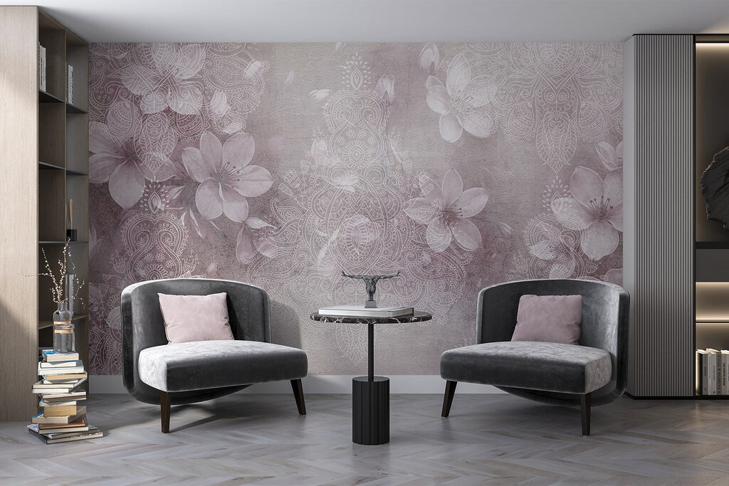 Flores en fondo texturado — interior 6