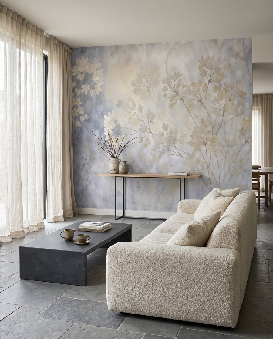 Ramas blancas en azul — interior 2