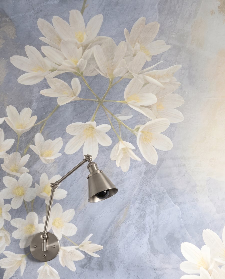 Ramas blancas en azul — detalle