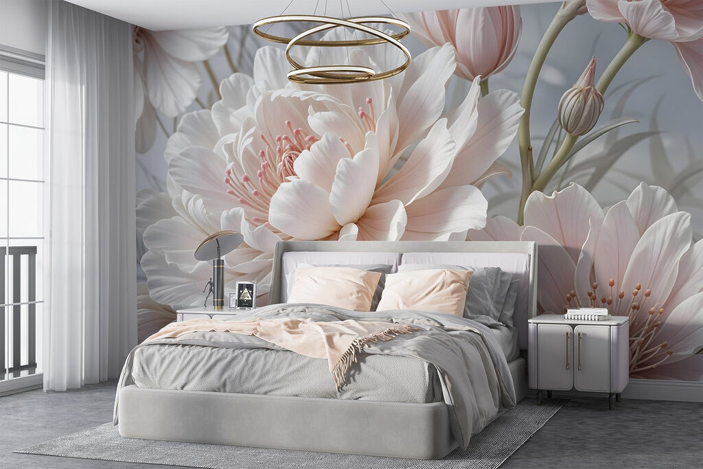 Flor blanca en rosa — interior 4