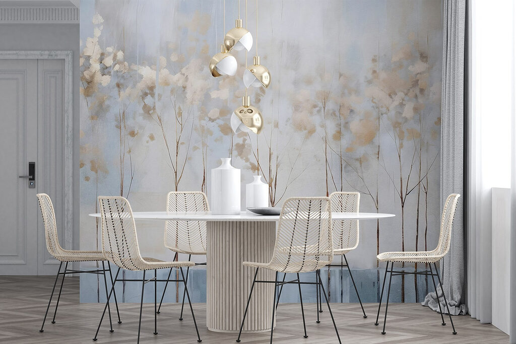 Tallos florales sobre azul — interior 5