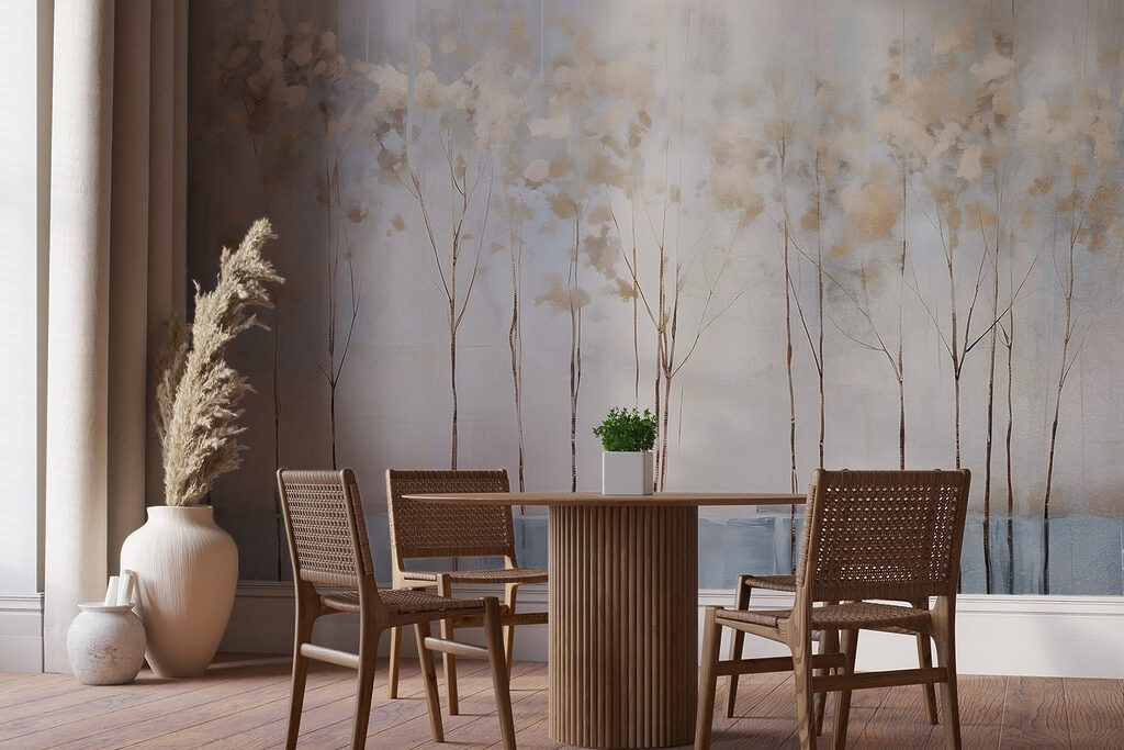 Tallos florales sobre azul — interior 6