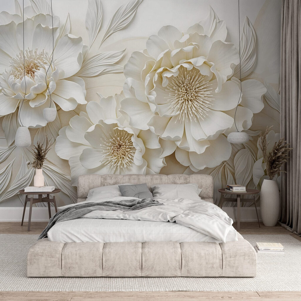 Flores blancas con oro — interior 2