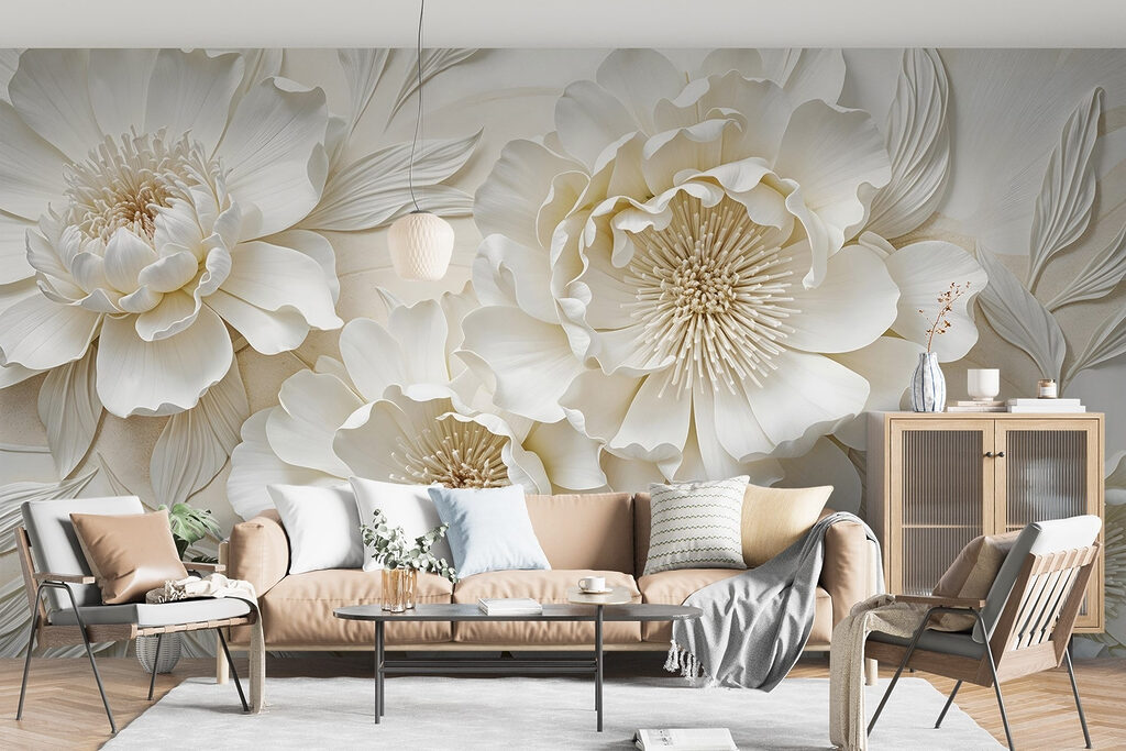 Flores blancas con oro — interior 3