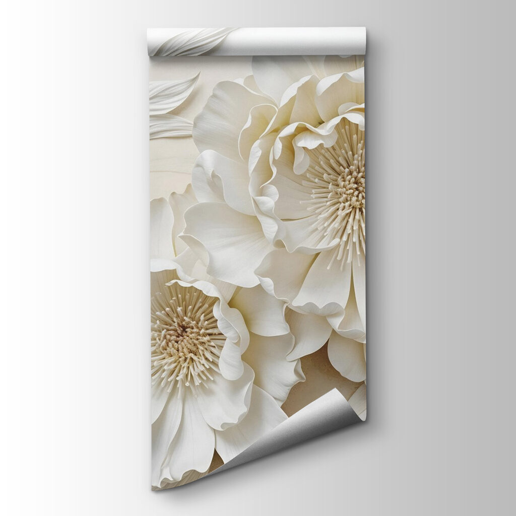 Flores blancas con oro — vista del producto