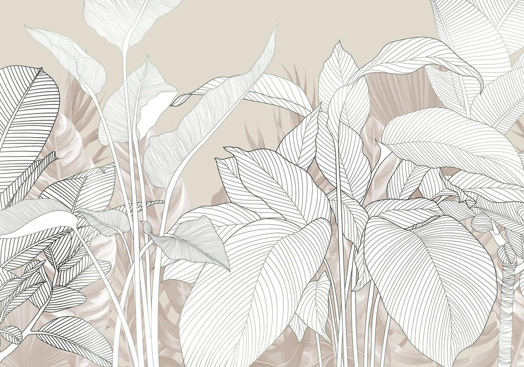 Hojas blancas con nervaduras — diseño completo