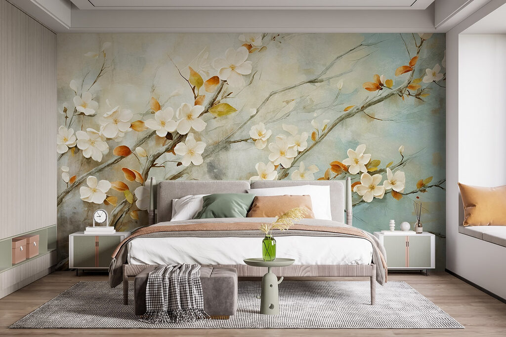 Flores blancas y ocres — interior 2
