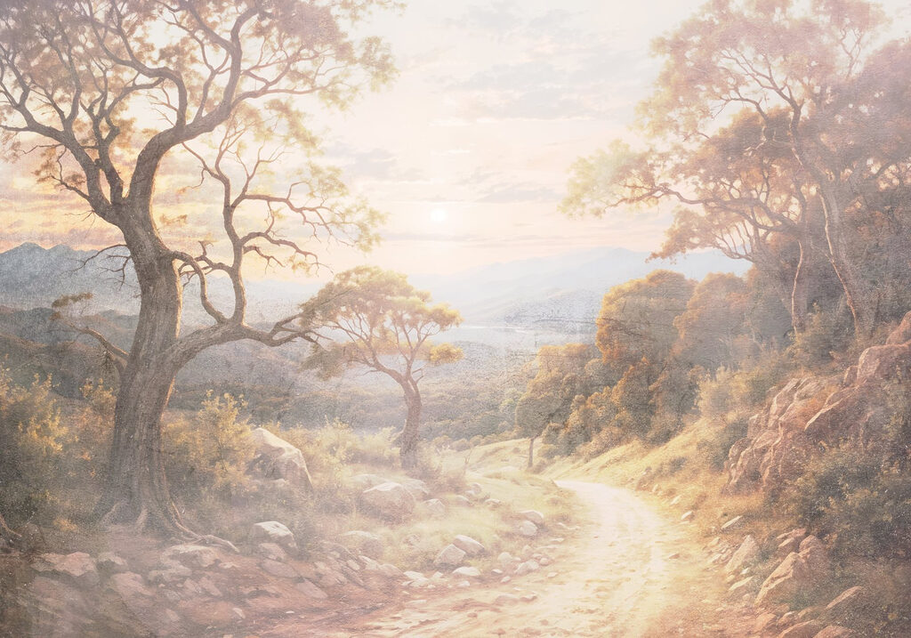 Camino en el bosque — diseño completo