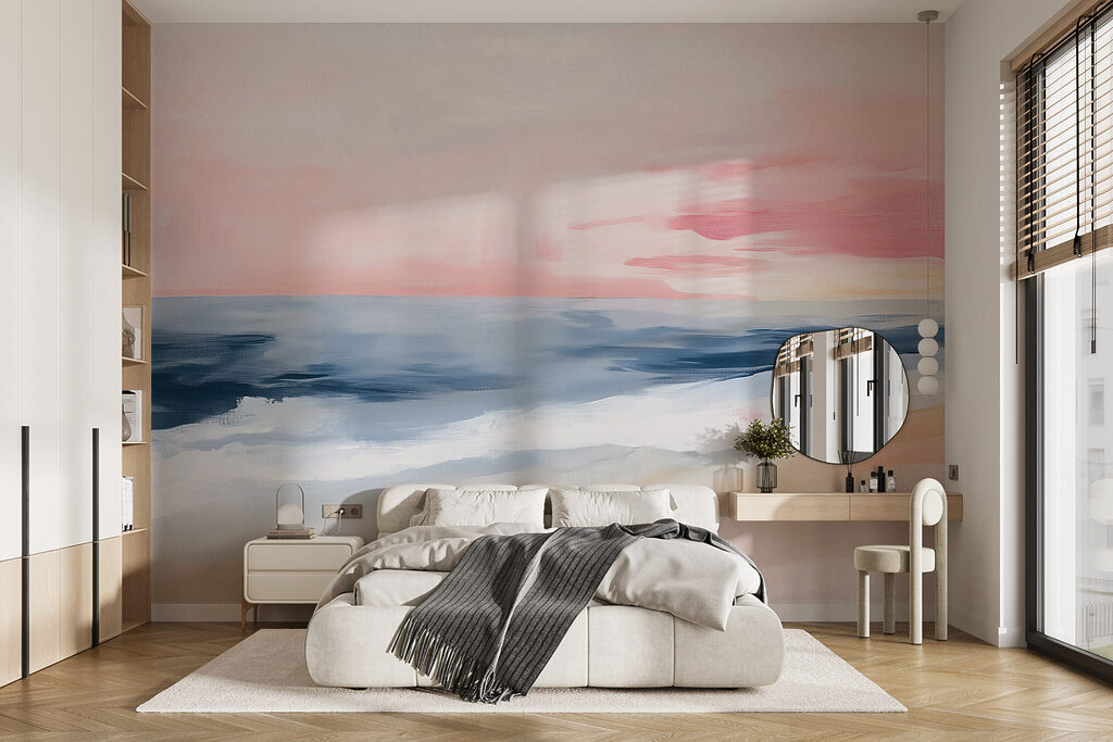 Cielo rosa sobre mar — interior 1
