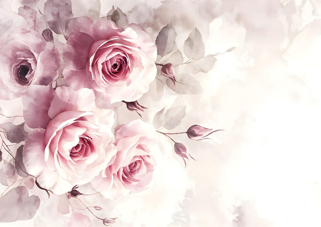 Rosas al borde izquierdo — diseño completo