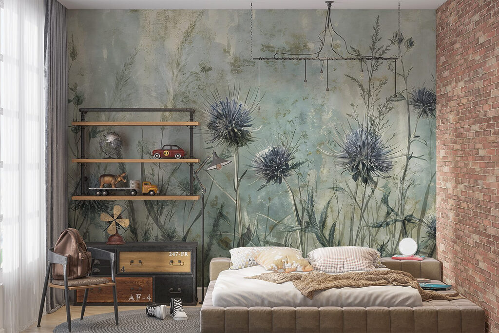 Cardos en prado verde — interior 2