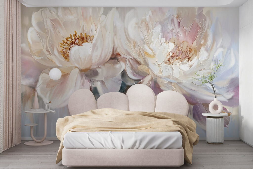 Peonías blancas en pastel — interior 1